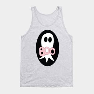 Cute Halloween ghost cartoon with BOO text Tank Top